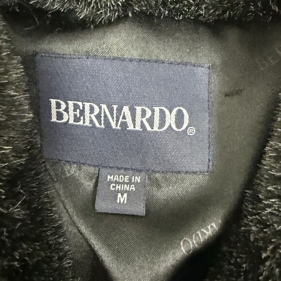 Bernardo Womens Black Faux Fur Coat Button Down Womens M EUC Mob Wives - Picture 4 of 11